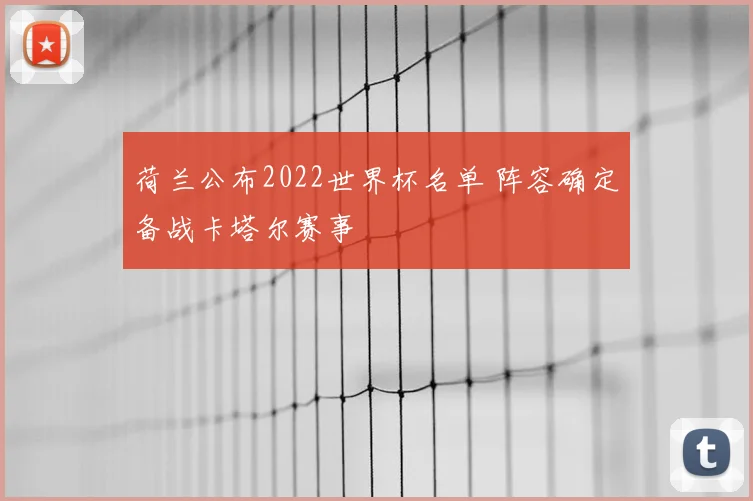 荷兰公布2022世界杯名单 阵容确定备战卡塔尔赛事